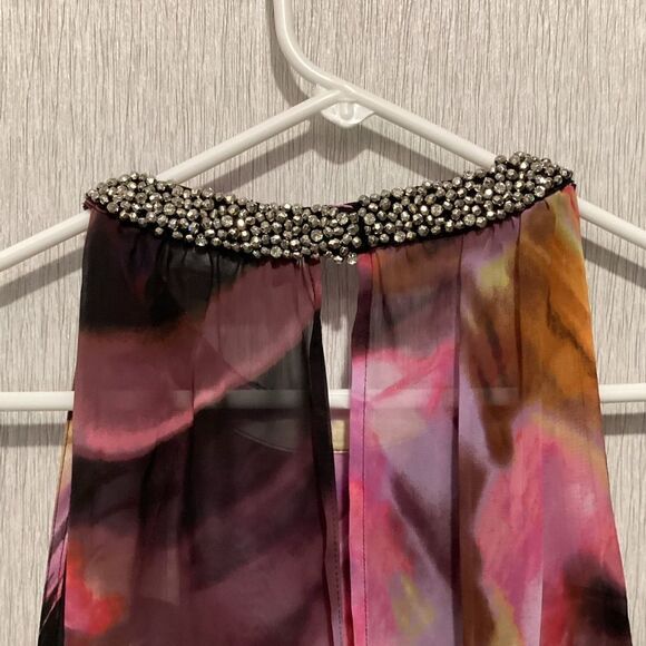 NWOT. Spectacular Night Sky Lined Crepe Blouse by Jennifer Lopez - Picture 6 of 7